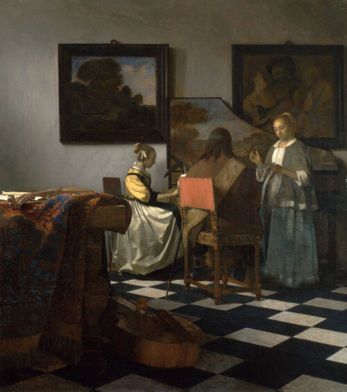 <b>KUNSTSKATT FORSVUNNET:</b> Johannes Vermeers maleri Konserten hant i museets 2. etasje og ble tyvenes rov.