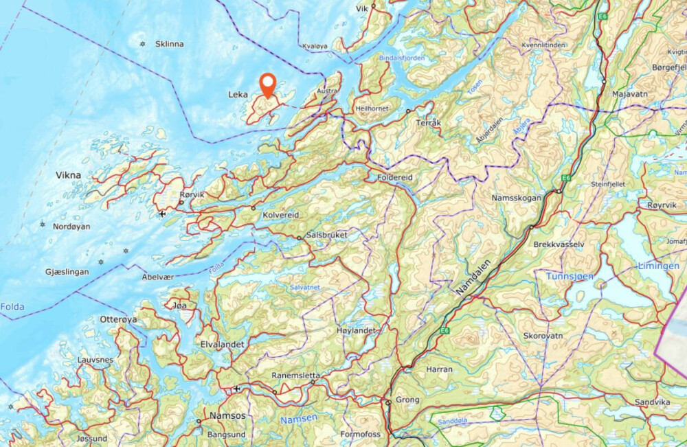 <b>KART:</b> Litt nord for Namsos og litt sør for Brønnøysund finner du Leka. Vel verdt et besøk.