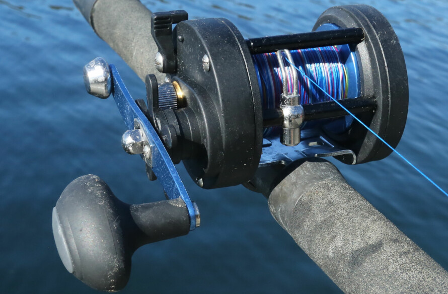 SNELLEBREMSEN: På multiplikatorsneller (bildet) sitter vanligvis bremsen i form av et stjernehjul på aksen innenfor sveiva. På haspelsneller kan bremsen sitte foran midt på spolen, eller bakpå snellehuset. Still inn bremsen slik at det er mulig å dra ut snøre med et middels drag med hånda, avhengig av snøretykkelse og stangas mykhet. Lær deg å justere bremsen slik at dette kan skje automatisk og raskt i en presset situasjon.