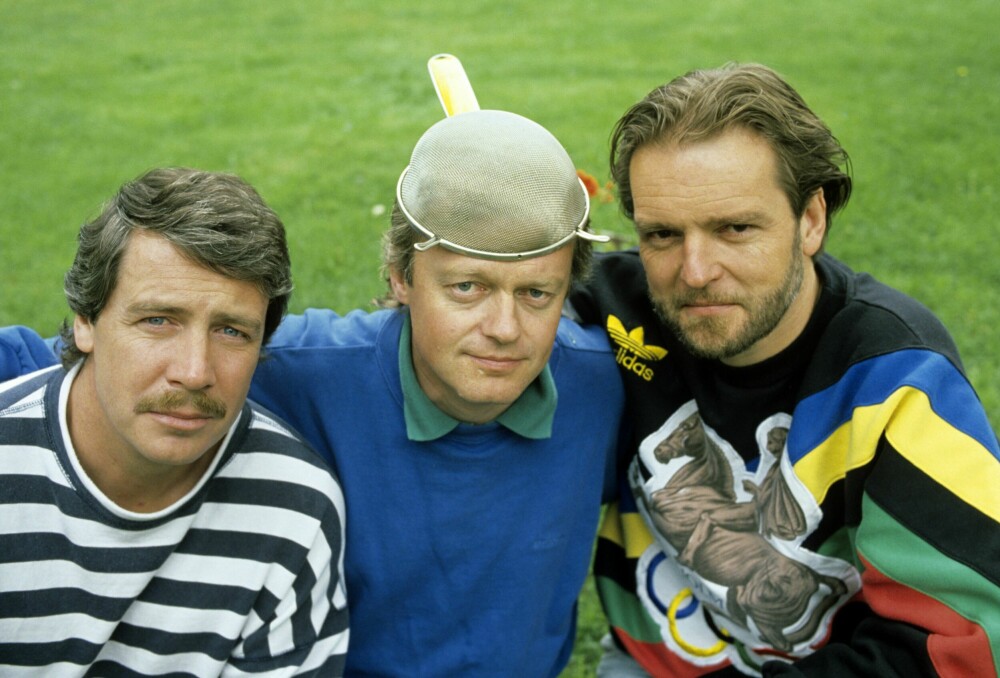 <b>FRUKTBART SAMARBEID:</b> Knut Lystad, Trond Kirkvaag og Lars Mjøen fant sammen i humoren. I tre tiår samarbeidet de om TV-serier, radioprogrammer og plater.