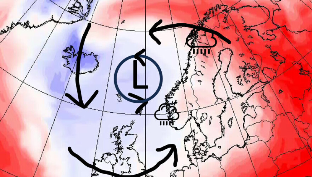 <b>BEST I NORD:</b> Torsdag 6. juni ligger det an til regn også i nordligere strøk av Fastlands-Norge, men trolig med betydelig høyere temperaturer enn i sør.