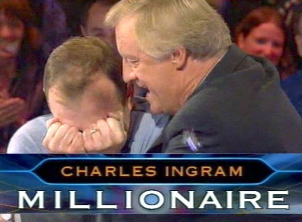 <b>MILLION-HOSTE:</b> Her tror Charles Ingram han har vunnet <br/>1 million pund. Men arrangøren la frem anklager om juks og nektet å betale ut premien. 
