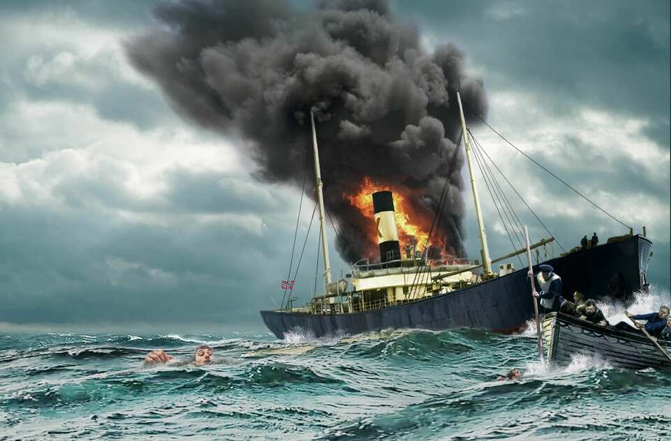 INNHENTET AV SKJEBNEN: Etter å ha beseiret naturkreftene i en ekstrem kamp på liv og død, ble Ulriken innhentet av sin skjebne i Den engelske kanal.