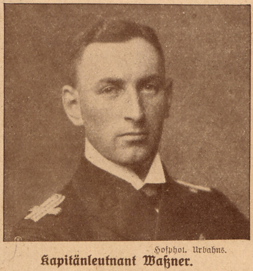DØDSKAPTEINEN: Erwin Wassner ble forfremmet til kapteinløytnant i 1916. I løpet av 1. verdenskrig var han ansvarlig for at 28 norske skip gikk til bunns. Inkludert Ulriken.