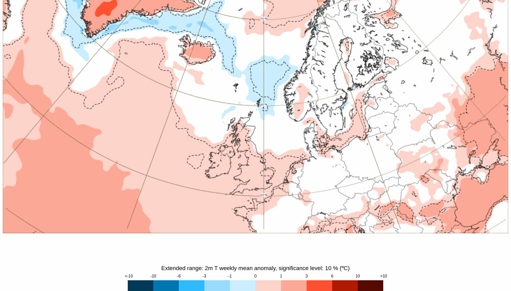 Temperature normali. Per la seconda settimana di settembre, l’ECMWF prevede temperature normali per l’anno, ma Teigen ritiene che questa potrebbe essere una settimana molto buona nel sud della Norvegia.