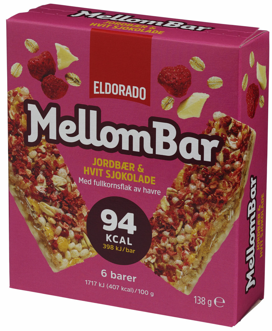 Eldorado mellombar jordbær & hvit sjokolade.