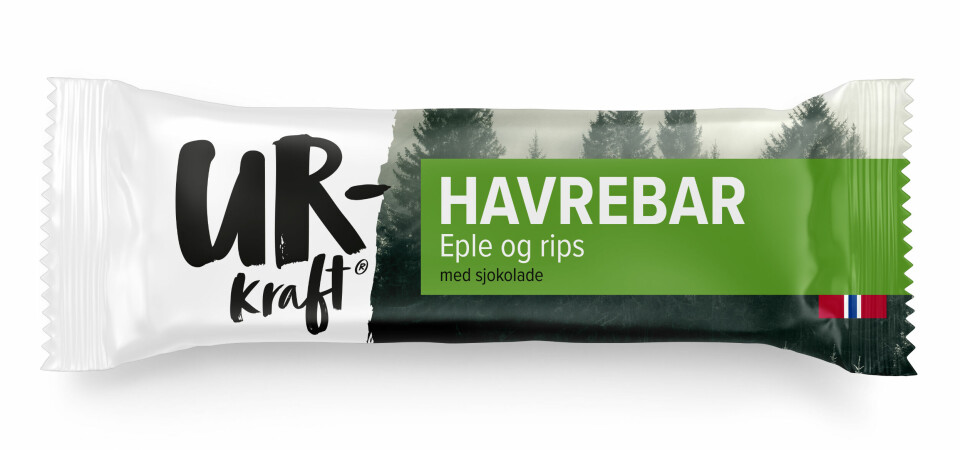 Urkraft Havrebar Eple & rips med sjokolade.