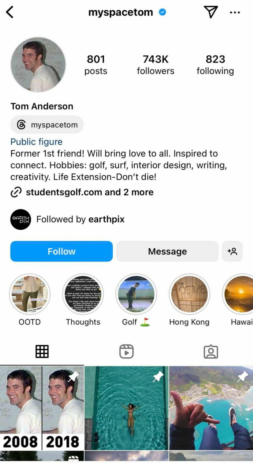 Lever livet: Tom Anderson har tilsynelatende levd godt etter salget av Myspace.