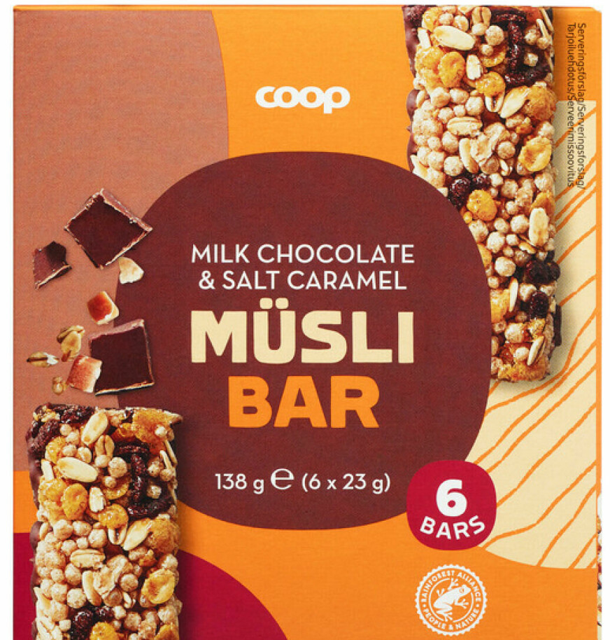Coop milk chocolate & salt caramel müsli bar