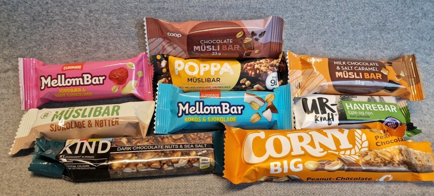 Vi har testet tolv mellombarer. Én får terningkast seks