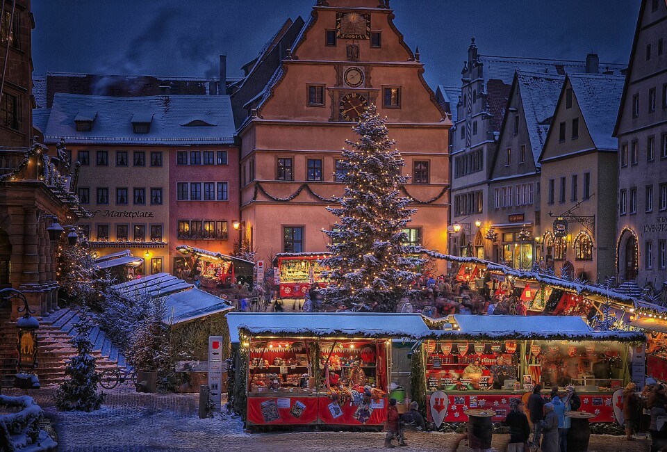 ROTHENBURG: Juleeventyrstemning i supertrivelig Rothenburg.