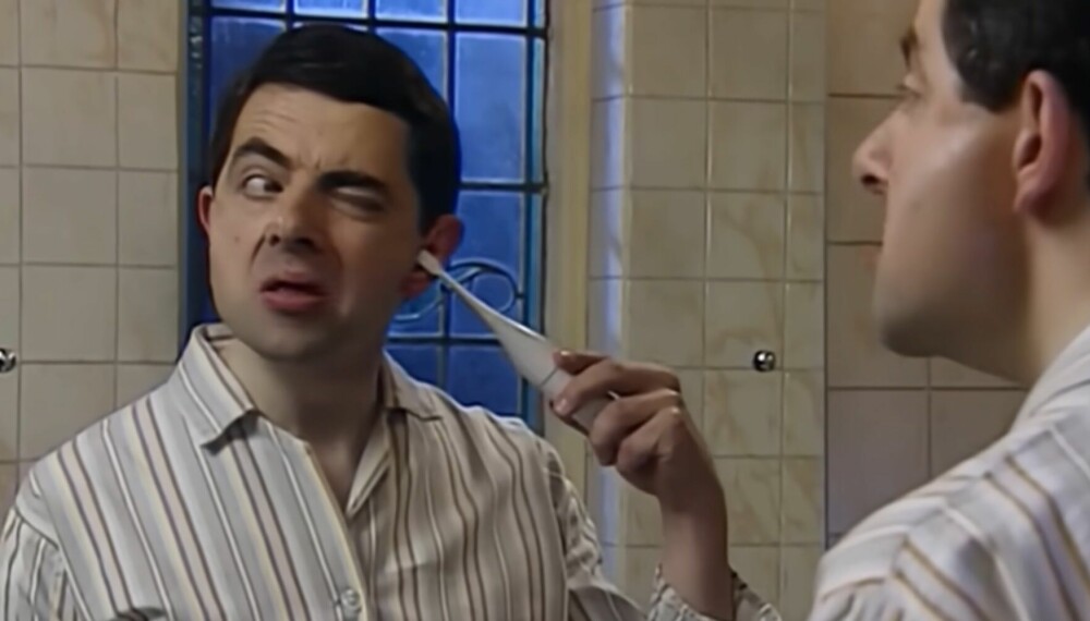 TYPISK MR. BEAN: Mr. Bean er som et barn i en manns kropp, forteller Rowan Atkinson.