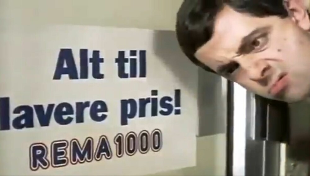 NORGESBESØK: Mr. Bean var med i flere reklamefilmer for Rema 1000.