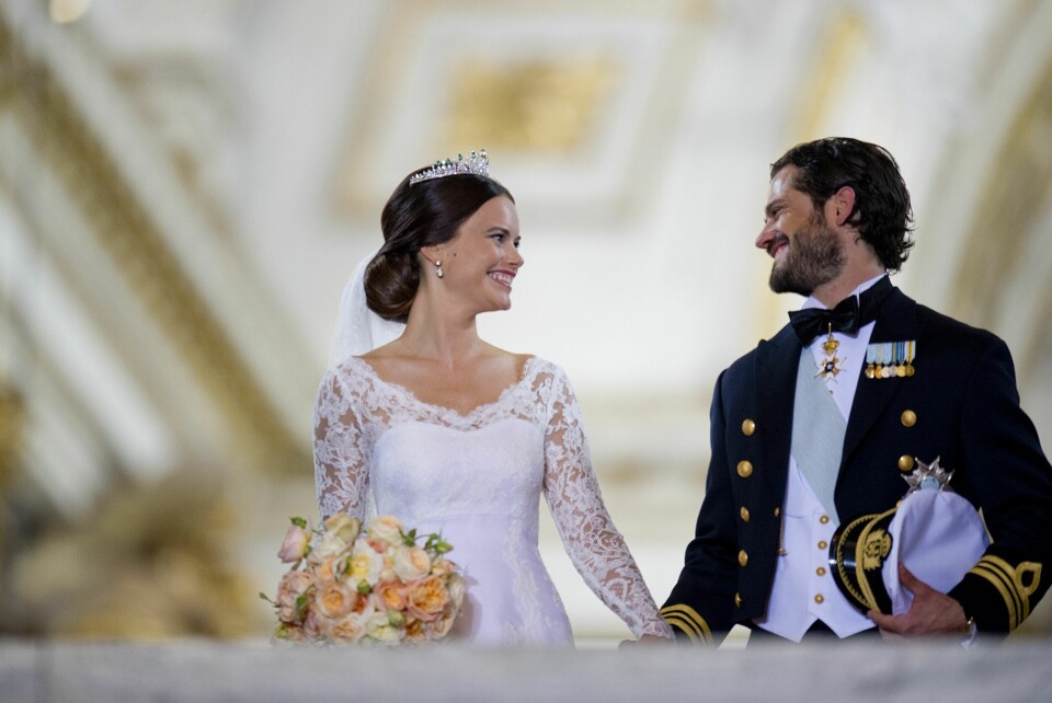 BRYLLUPET: Prinsesse Sofia og prins Carl Philip giftet seg i Slottskyrkan på Det kongelige slott i Stockholm 14. juni 2015.