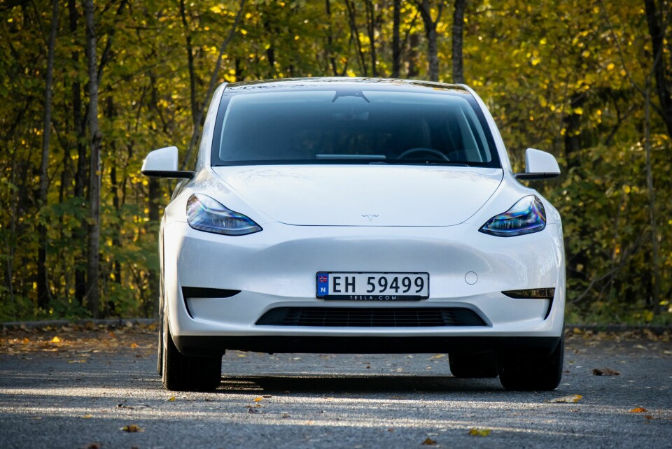 VELKJENT: Denne fronten ser du ofte på norske veier. Model Y har vært en soleklar nummer 1 i bilsalget fra 2022 til 2024.