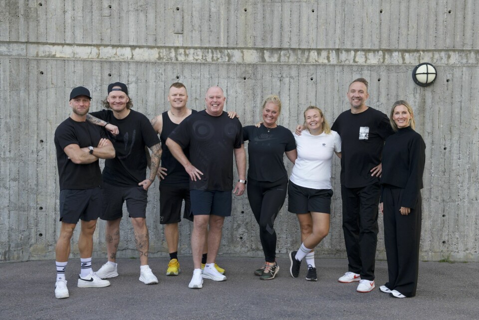 HEFTIGE MÅL: Bernt Hulsker er én av seks kjendiser som er med i «16 ukers helvete» på TVNorge. Gjengen får eksperthjelp av tidligere skiløper Martin Johnsrud Sundby (t.v.) og klinisk ernæringsfysiolog Anette Skarpaas Ramm (t.h.).