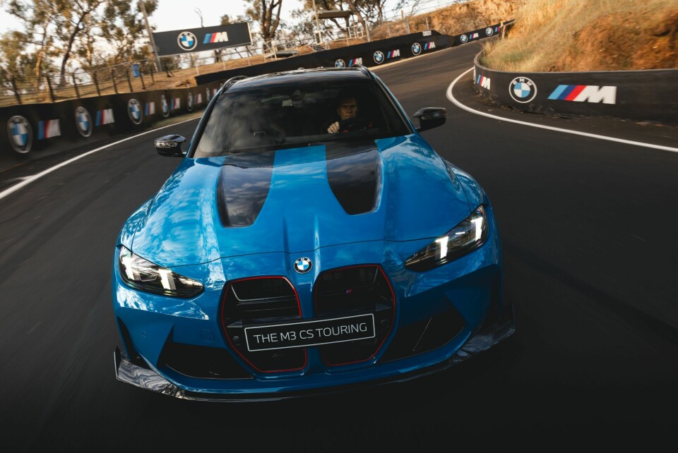 VERDENSPREMIERE: Betegnende nok hadde M3 CS Touring verdenspremiere på den legendariske Mount Panorama Circuit i Bathurst, Australia. Bilen skal produseres i et begrenset antall.