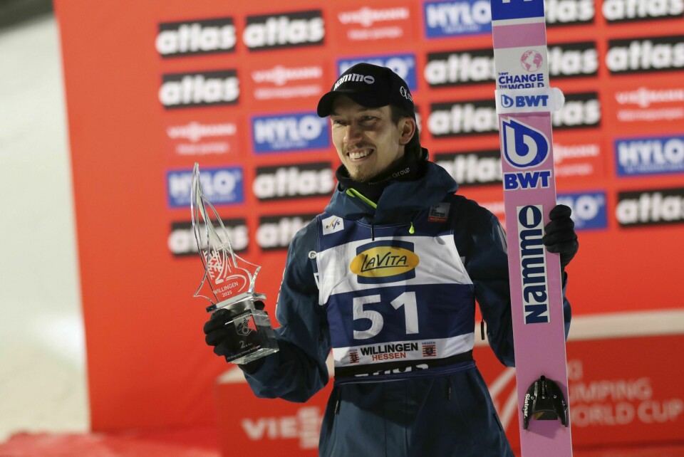 OPPTUR: Johann tok nylig en andre plass i storbakkehopprennet i Willingen i Tyskland. Nå gleder han seg til VM på hjemmebane.