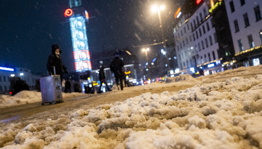 <b>SNØ:</b> Også Østlandet kan få besøk av snøbyger ut over i neste uke, men neppe like store mengder som man fikk i Oslo her 7. januar.