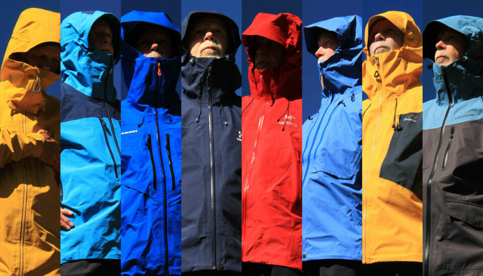 SKALLJAKKER: Disse åtte skalljakkene har vært gjennom omfattende testing for å finne ut hvilken som er det beste valget.