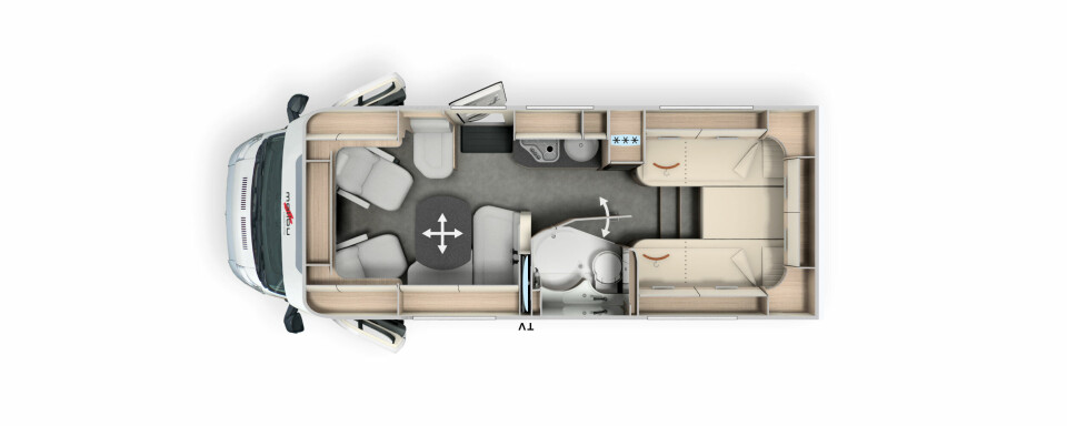 MÅL: Malibu T 430 LE er 690 centimeter lang og 227 centimeter bred.