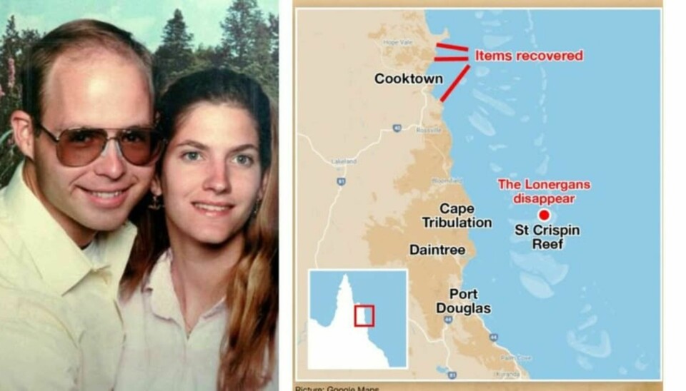 FORSVANT: Tom og Eileen Lonergan dykket ved St. Crispin Reef, en del av Great Barrier Reef, da båten de var med forlot dem. Senere ble noen av gjenstandene deres funnet flere mil lenger nord.