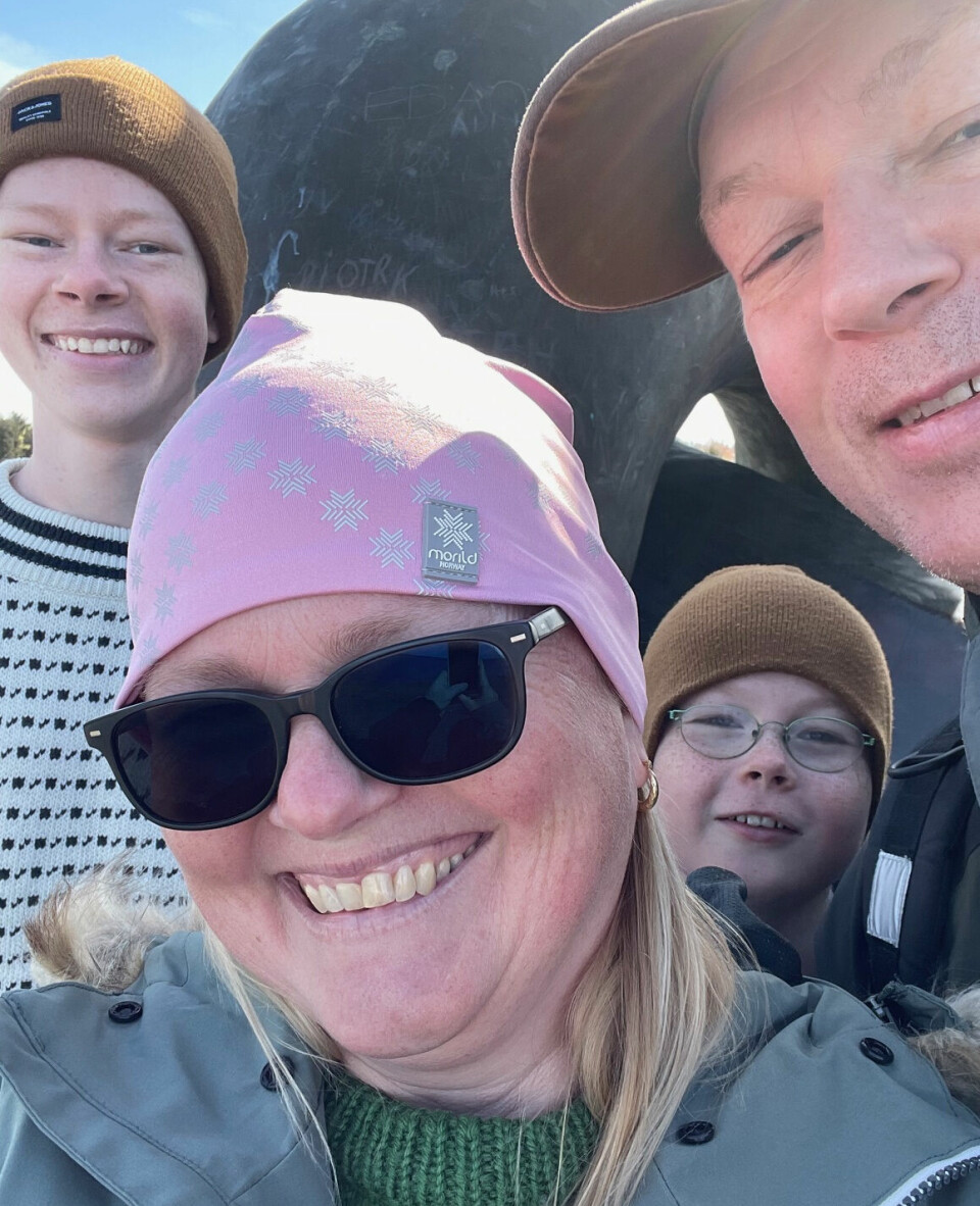 FAMILIEN: William, Suzanna, Tord Emil og Henning er glade hytteeiere på Holtaheia.