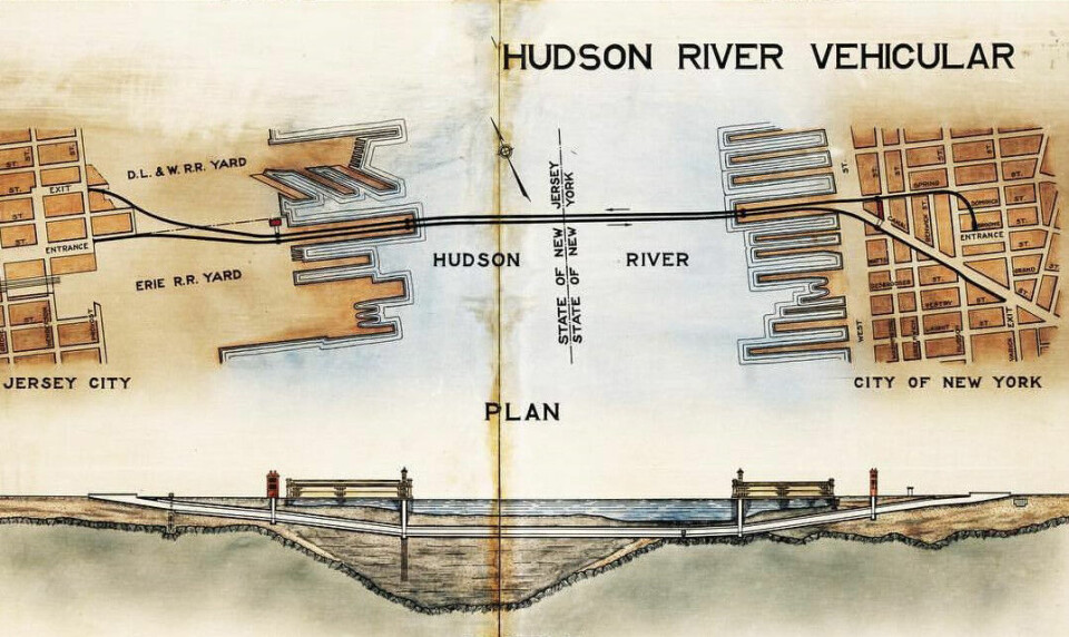 MESTERVERKET: Tunnelforbindelsen mellom Manhattan til høyre og New Jersey gjorde hverdagen mye enklere for mange pendlere.
