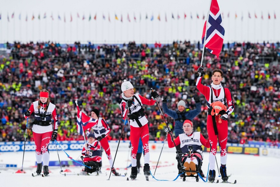 HØYDEPUNKT: Ikke et øye var tørt da Team Pølsa passerte målstreken under VM i Trondheim.