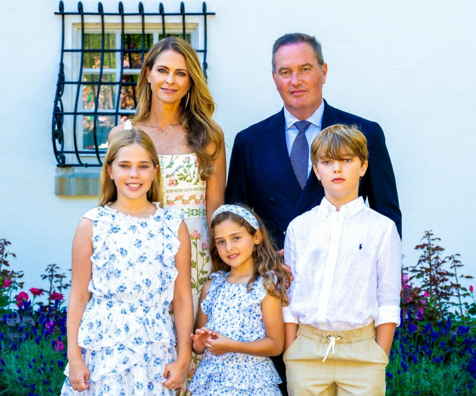 FAMILIEN VIKTIGST: Selv om Madeleine nå starter sitt eget firma, vil hun prioritere rollene som ektefellen til Chris og mor til barna Leonore, Adrienne og Nicolas.