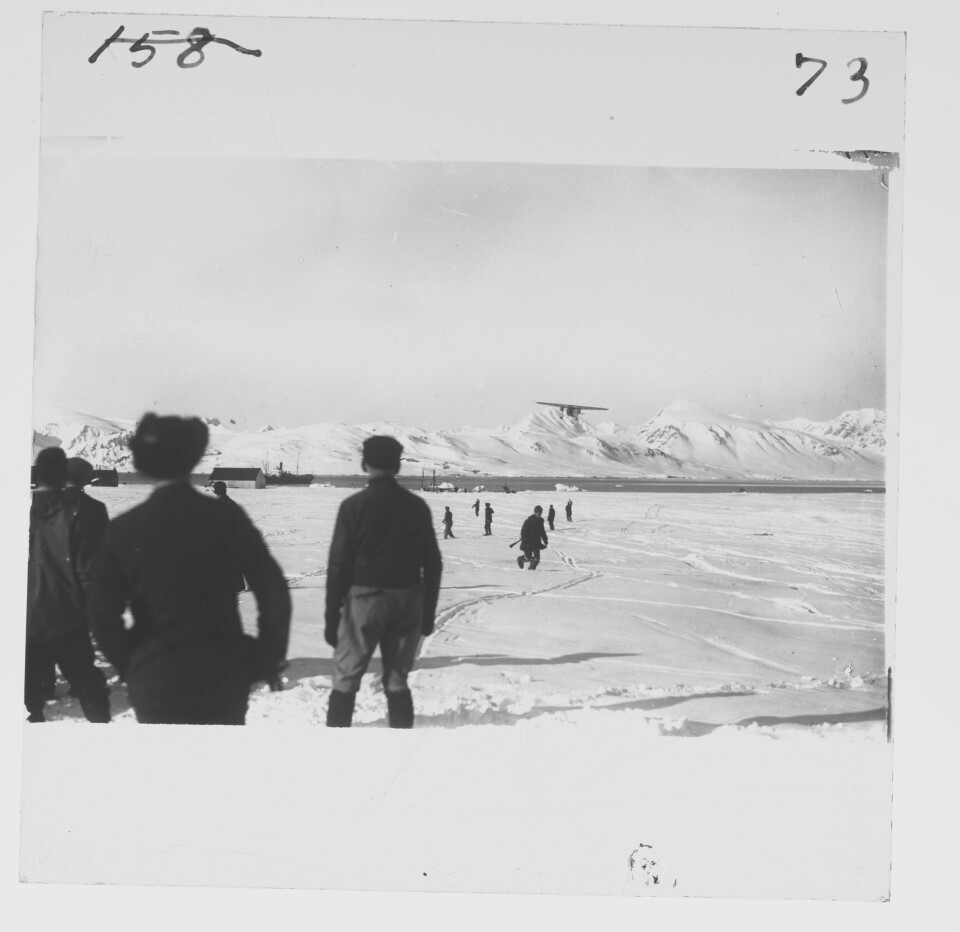 POLBLØFF: Richard Byrd og Floyd Bennett returnerer fra sin angivelige Nordpolen-overflygning i Fokker-maskinen «Josephine Ford». Bernt Balchen avslørte senere at Byrd hadde bløffet om Nordpolen.