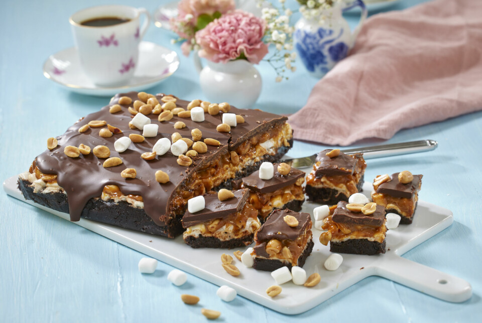 SNICKERSKAKE: Hvis du er glad i snickers er dette kaken for deg.