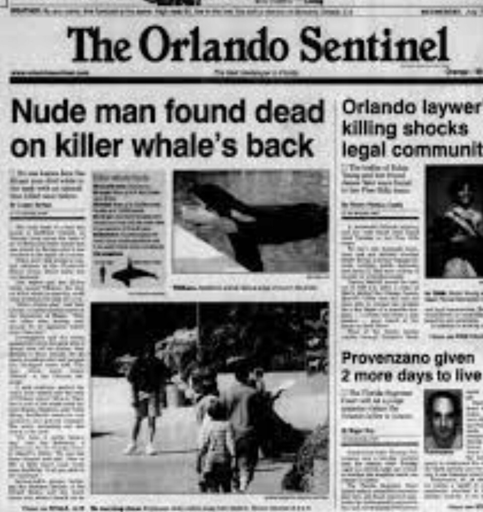 FUNNET PÅ TILIKUMS RYGG. Omstreiferen Daniel P. Dukes endte sine dager i Tilikums basseng, der han ble funnet naken. Sannsynligvis tok han seg inn til Tilikum av egen fri vilje.