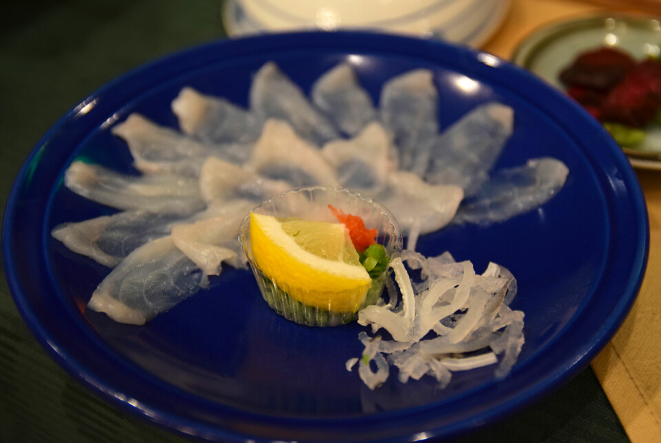 LIVSFARLIG DELIKATESSE: Fisken fugu er livsfarlig om den ikke er tilberedt korrekt. Bildet viser fugo sashimi.