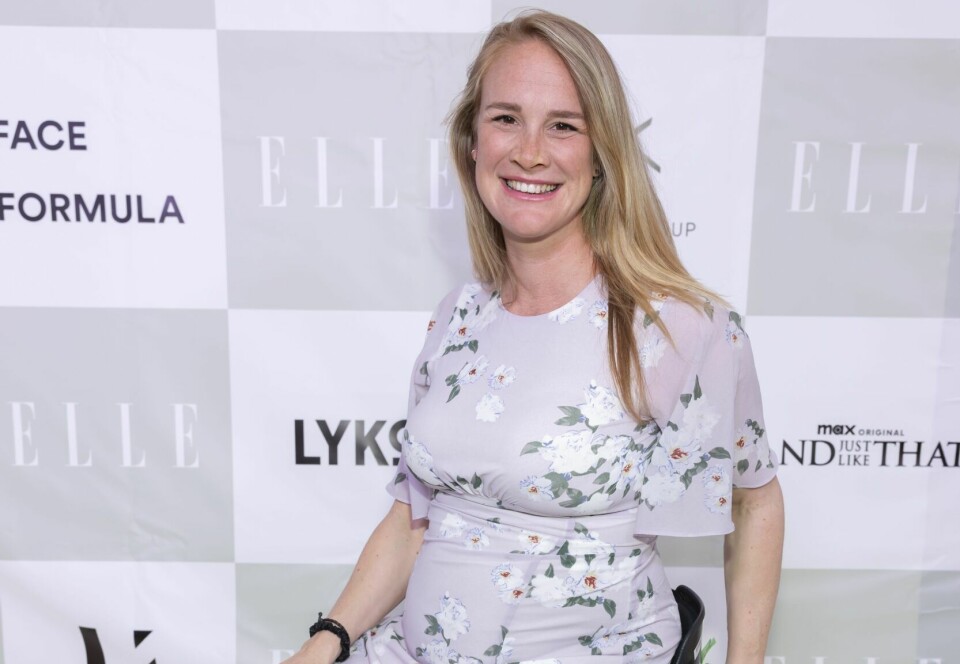 STRÅLER: Her er Birgit på Elle-festen i juni. Formen er stigende og hun begynner å føle seg mer som seg selv igjen.