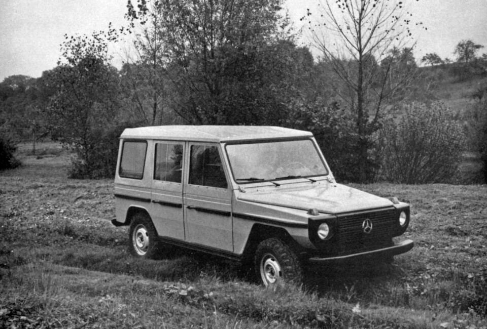 MILITÆR- OG ANLEGGSMASKIN: Geländewagen anno 1975. Den ble lansert i 1979.
