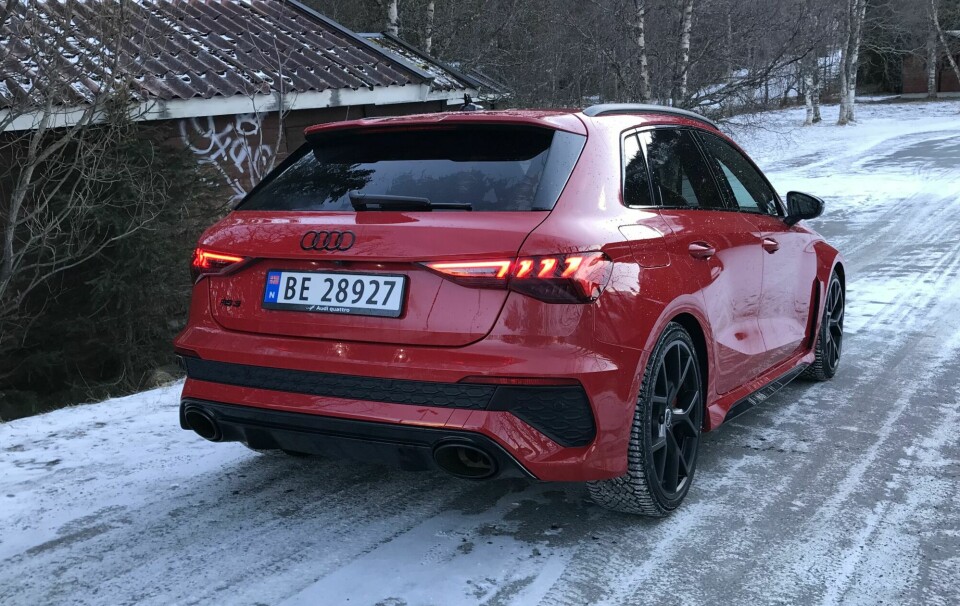 VINTERBIL: Quattro firehjulsdrift gjør RS3 til en eminent vinterbil.