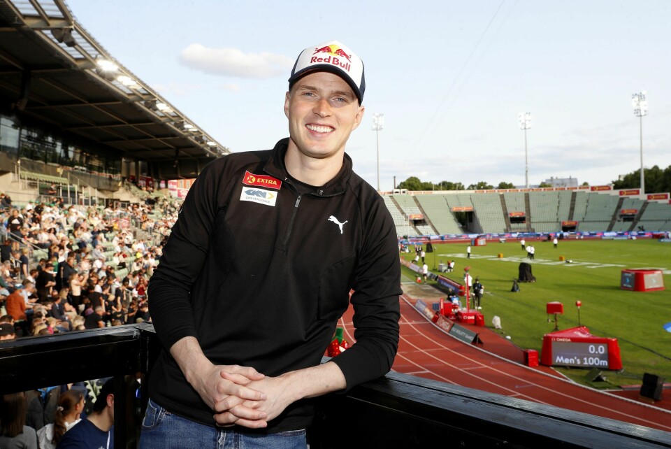 SIKTER HØYT: Karsten Warholm fortalte at han gleder seg til VM i Tokyo da vi møtte ham under Bislett Games.