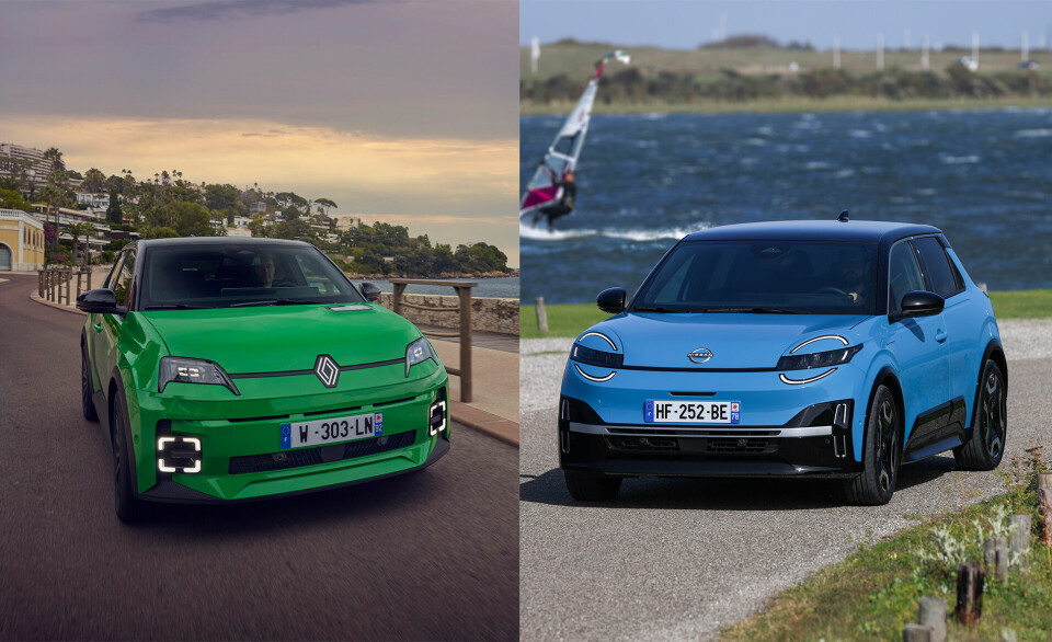 TVILLINGER: Vinduer og tak deler de, for øvrig har Renault 5 (til venstre) og Nissan Micra ulik eksteriørdesign.