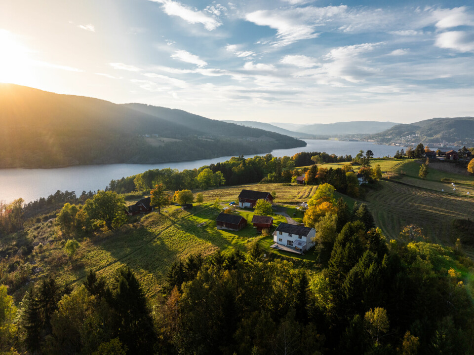 IDYLLISK: Syftestad Gard ligger idyllisk til ved Heddalsvannet utenfor Notodden.