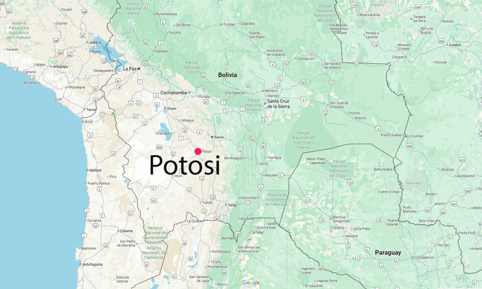 FJELL: Sørvest i Bolivia finner man fjellene og beryktede Cerro Rico, ruvende over byen Potosi.