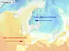 Værkart over Europa med markert høytrykk i nord og lavtrykk i sørvest