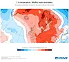 ECMWF-kart som viser ukentlige temperaturavvik i Europa med store røde varmeområder.