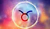 Tyren-symbol i en glødende sirkel omgitt av andre zodiaktegn på fargerik bakgrunn