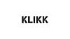 Sort KLIKK-logo på hvit bakgrunn
