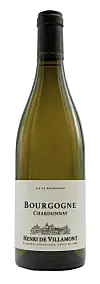 Flaske med Bourgogne Chardonnay fra Henri de Villamont på hvit bakgrunn.